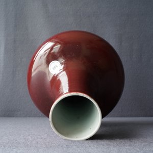 Un vase de forme bouteille en porcelaine de Chine rouge monochrome, Kangxi — photo 10
