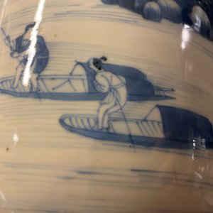 Un vase de forme rouleau en porcelaine de Chine en bleu et blanc, Kangxi — photo 14