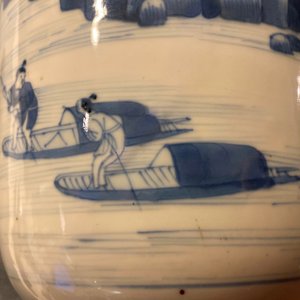 Un vase de forme rouleau en porcelaine de Chine en bleu et blanc, Kangxi — photo 19
