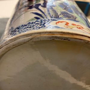 Un vase de forme rouleau en porcelaine de Chine famille verte, Kangxi — photo 18