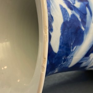 Un vase de forme yenyen en porcelaine de Chine bleu et blanc à décor de cerfs et grues, Kangxi — photo 11