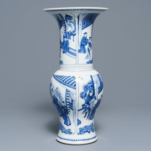Un vase de forme yenyen en porcelaine de Chine bleu et blanc, Kangxi — photo 4