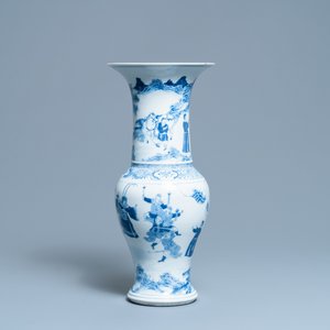 Un vase de forme yenyen en porcelaine de Chine en bleu et blanc, 19ème — photo 4