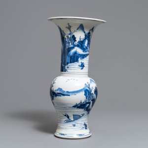 Un vase de forme yenyen en porcelaine de Chine en bleu et blanc, Kangxi — photo 4