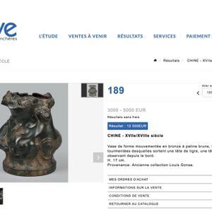 Un vase de forme 'zun' à décor zoomorphe en bronze, Chine, Kangxi — photo 8