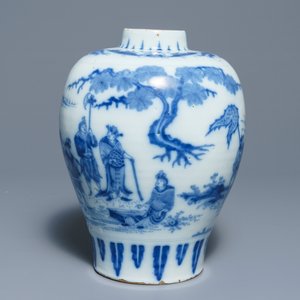 Un vase en faïence de Delft bleu et blanc à décor de chinoiserie, fin du 17ème — photo 4