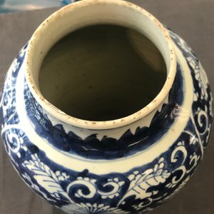 Un vase en porcelaine de Chine bleu et blanc aux rinceaux de pivoines, Kangxi — photo 12