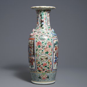 Un vase en porcelaine de Chine famille rose à décor de guerriers, 19ème — photo 2