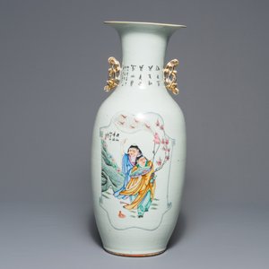 Un vase en porcelaine de Chine famille rose à double décor, 19/20ème — photo 3