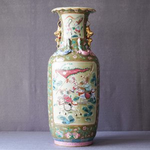 Un vase en porcelaine de Chine famille rose à fond céladon et brun, 19ème — photo 7