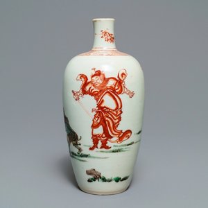 Un vase en porcelaine de Chine famille verte à décor de 'Zhongkui', Kangxi — photo 1