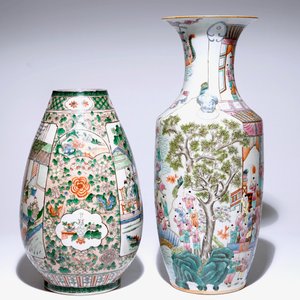 Un vase en porcelaine de Chine famille verte et un en famille rose, 19/20ème — photo 4