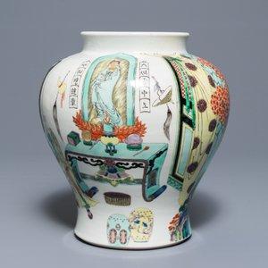 Un vase en porcelaine de Chine famille verte, marque de Kangxi, 19ème — photo 4