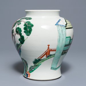 Un vase en porcelaine de Chine famille verte, marque de Kangxi, 19ème — photo 9