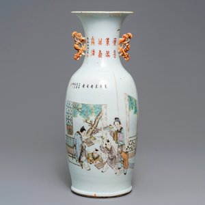 Un vase en porcelaine de Chine qianjiang cai à double décor, 19/20ème — photo 1