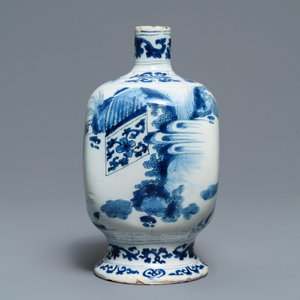Un vase et un plat en faïence de Delft bleu et blanc à décor de chinoiserie, fin du 17ème — photo 7