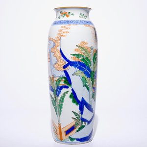 Un vase rouleau en porcelaine de Chine famille verte de style Kangxi, 19ème — photo 3