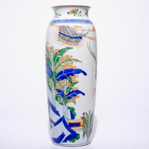 Un vase rouleau en porcelaine de Chine famille verte de style Kangxi, 19ème — photo 4