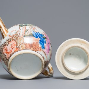 Un vase, une théière et une tasse et soucoupe en porcelaine de Chine grisaille et famille rose, Yongzheng/Qianlong — photo 20