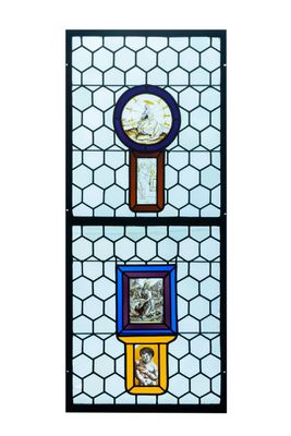 Un vitrail composé d'éléments en verre peint et teinté, France, 16ème