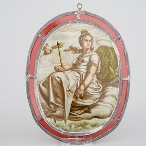 Un vitrail peint avec Juno et le paon, signé A. Vincent, daté 1884 — photo 2