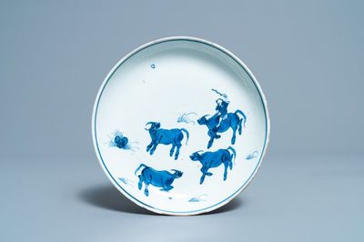 Une assiette en porcelaine de Chine en bleu et blanc de type ko-sometsuke pour le marché japonais, Tianqi