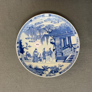 Une assiette en porcelaine de Chine en bleu et blanc, marque et époque de Yongzheng — photo 8