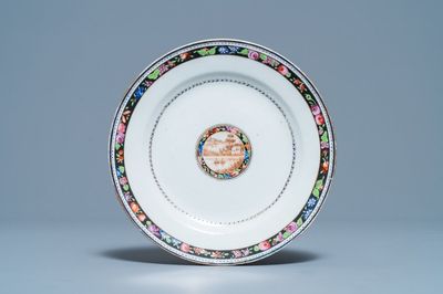 Une assiette en porcelaine de Chine famille rose pour le marché brésilien, Qianlong