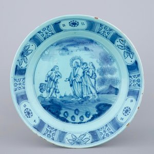Une assiette religieuse, faïence de Nuremberg, 18ème siècle — photo 1
