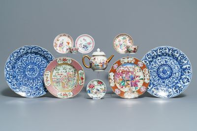 Une belle collection en porcelaine de Chine bleu et blanc et famille rose, Kangxi/Qianlong