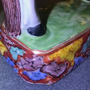 Une belle paire de modèles de chevaux en faïence de Delft petit feu et doré, 1ère moitié du 18ème — photo 15