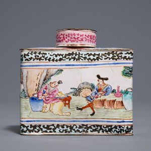 Une boîte à thé couverte en émaux de Canton, Qianlong — photo 3
