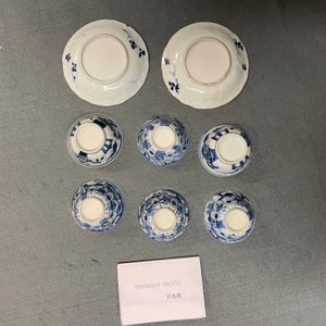 Une boîte à thé, deux assiettes, six tasses et deux soucoupes en porcelaine de Chine, Kangxi/Yongzheng — photo 27