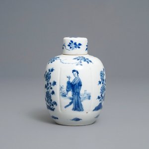 Une boîte à thé en porcelaine de Chine en bleu et blanc, Kangxi — photo 3