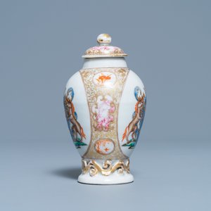 Une boîte à thé en porcelaine de Chine famille rose aux armes de Van den Cruyce pour le marché belge, Qianlong — photo 4