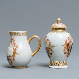 Une boîte à the et un pot à lait en porcelaine de Chine famille rose de style Meissen, Qianlong — photo 5