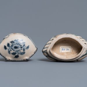 Une boîte couverte en forme de crabe en porcelaine de Vietnam ou Annam en bleu et blanc, 15/16ème — photo 6