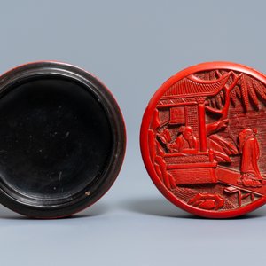 Une boîte couverte en laque rouge, 18/19ème — photo 6