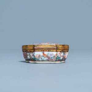 Une boîte couverte en porcelaine de Chine famille rose à monture dorée, Qianlong — photo 7