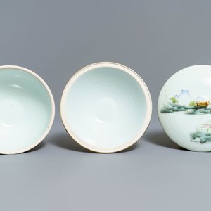 Une boîte couverte et un réchaud en porcelaine de Chine qianjiang cai, 19/20ème — photo 7