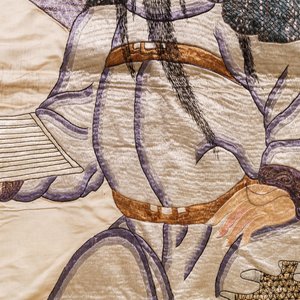 Une broderie en soie figurant deux figures du roman 'Les Trois Royaumes', 19ème — photo 4