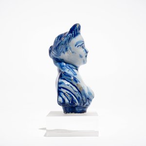 Une buste de femme en faïence de Delft bleu et blanc, 18ème — photo 5