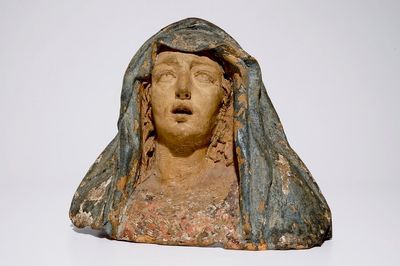 Une buste de la Madone en terre cuite polychrome, Italie, prob. Bologne, 16ème