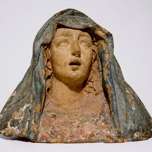 Une buste de la Madone en terre cuite polychrome, Italie, prob. Bologne, 16ème — photo 2