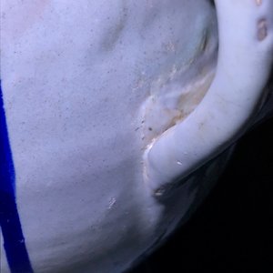 Une chevrette en majolique d'Anvers en bleu et blanc, datée 1609 — photo 17