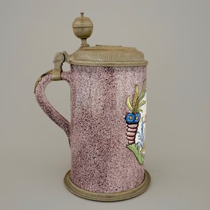 Une chope à bière en faïence allemande au décor d'un mouton, 18ème — photo 2