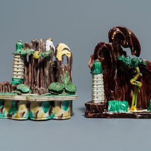 Une collection de groupes en biscuit émaillé vert, Chine, Kangxi — photo 5