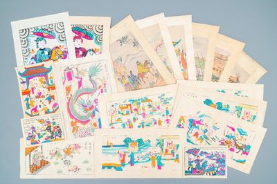 Une collection de lithographies coloriées à la main, Chine et Vietnam, 19/20ème