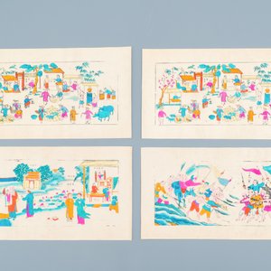 Une collection de lithographies coloriées à la main, Chine et Vietnam, 19/20ème — photo 5