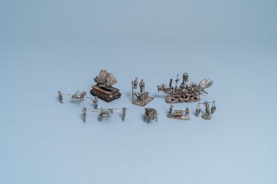 Une collection de miniatures en argent, Chine, 19ème